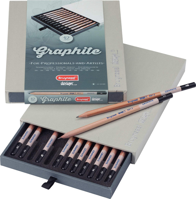 Bruynzeel Graphite Pencils Set, Multicolor, 12 Unidad (Paquete de 1