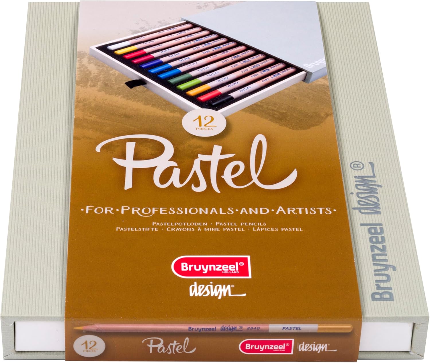 Bruynzeel Design Professional Pastel Pencil Set of 12 Colors in Box | Lápices de artista para dibujar, esbozar y colorear