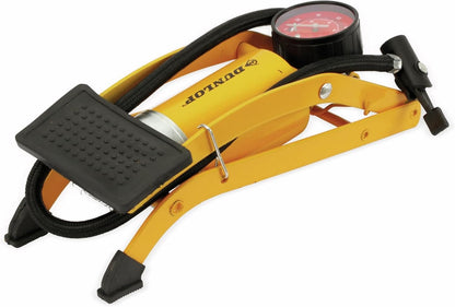 Dunlop with Pressure Gauge Foot Pump, Yellow, 23.7 x 8.5 x 7 cm