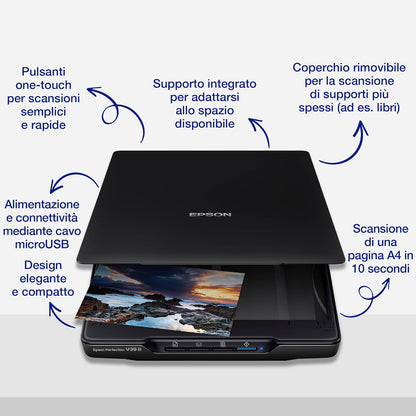Epson Perfection V39 II Photo and Document Scanner, Black