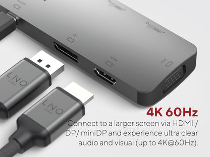 LINQ 7IN1 USB-C HDMI ADAPTER TRIPLE DISPLAY MST