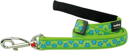 Red Dingo Padded Handle Dog Lead 1.2m Design, Stars Lime Green, Small 15mm Blue/Green/Red 1,20 m 12 mm