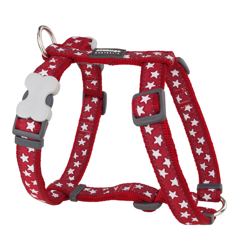 Red Dingo Dog Harness Design,Flanno Red, Medium 20mm