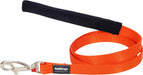 Red Dingo Padded Handle Dog Lead 1.2m Plain, Orange, Medium 20mm