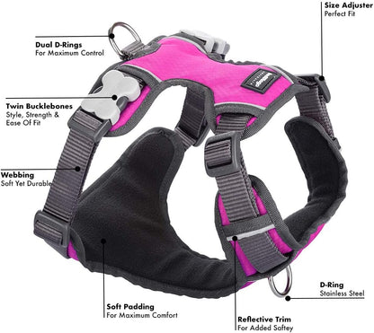 Red Dingo Padded Dog Harness Plain, Hot Pink, Small 15mm