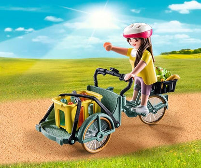 Playmobil 71306 Country Cargo Bike, practical and environmentally friendly transport and exciting adventures, fun imaginative role play, playsets suitable for children ages 4+
