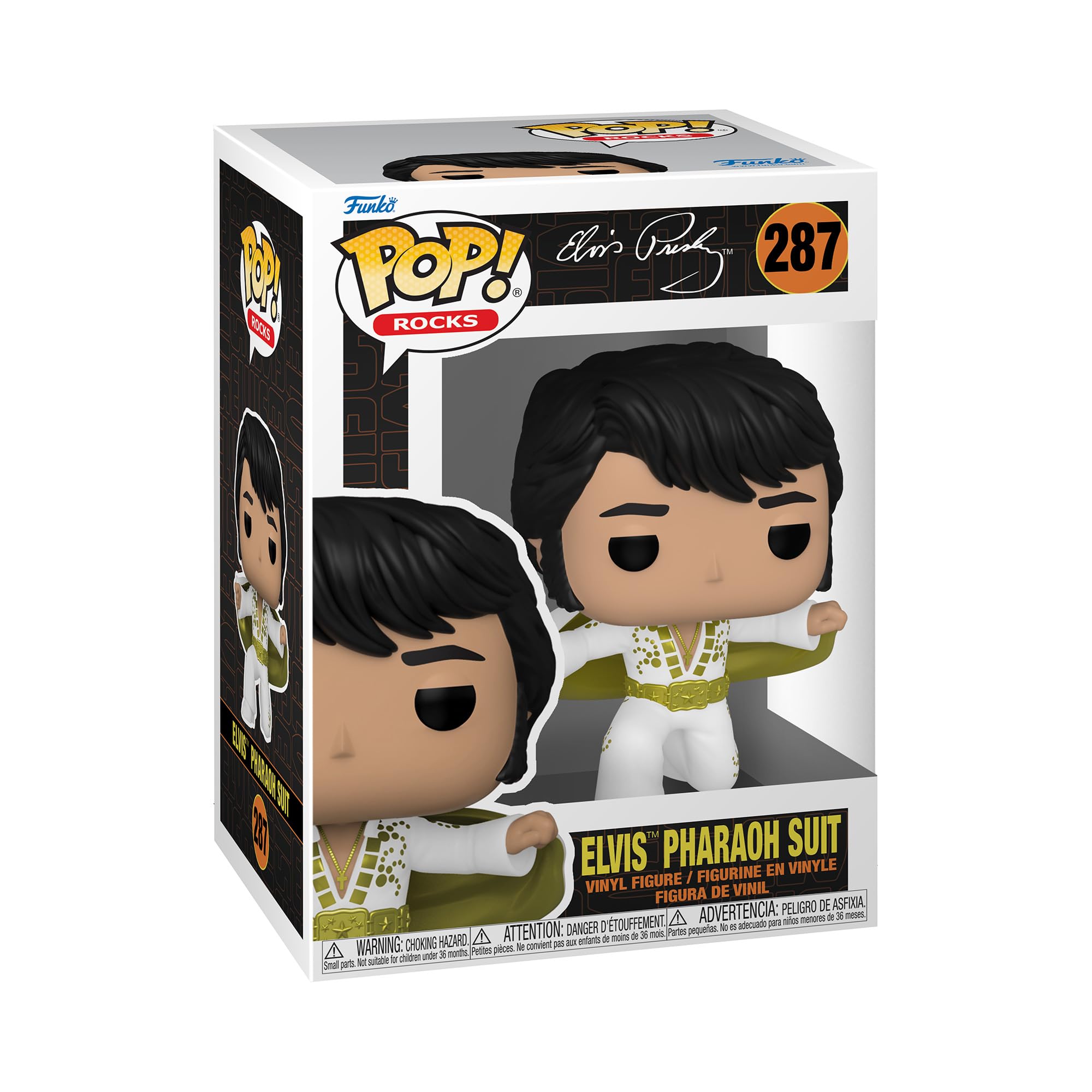 Funko Pop! Rocks: Elvis Presley - Pharaoh Suit - Esclusiva Amazon - Figura in Vinile da Collezione - Idea Regalo - Merchandising Ufficiale - Giocattoli per Bambini e Adulti - Music Fans
