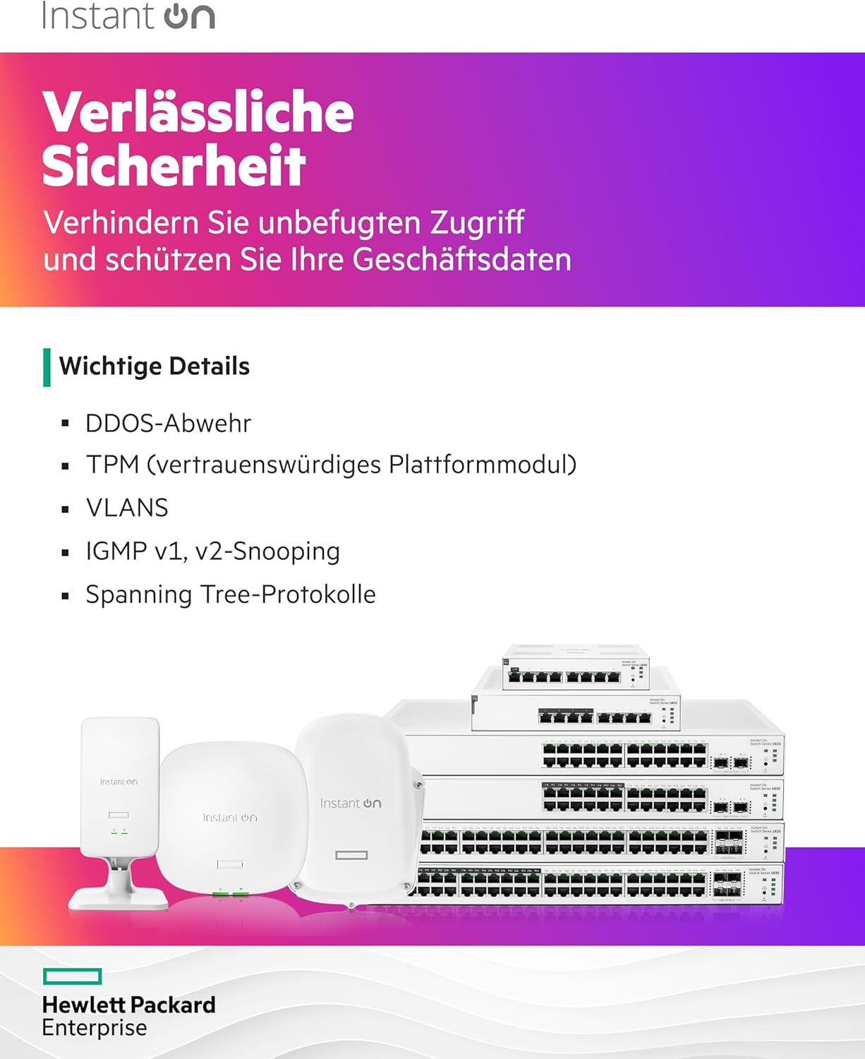 Aruba Instant On 1830 8-Port Gb Smart Switch | Fanless | EU Europe Cord (JL810A#ABB