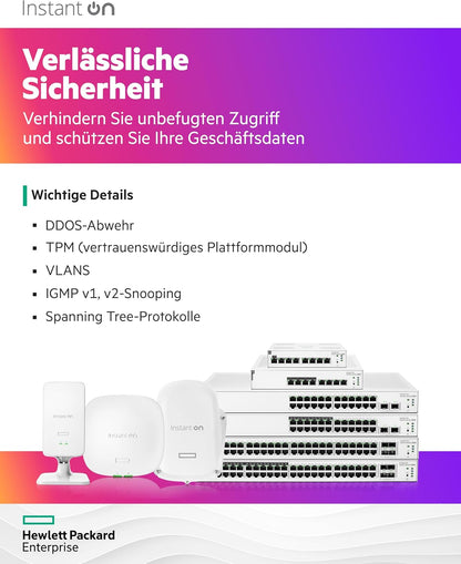 Aruba Instant On 1830 8-Port Gb Smart Switch | Fanless | EU Europe Cord (JL810A#ABB