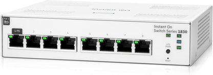 Aruba Instant On 1830 8-Port Gb Smart Switch | Fanless | EU Europe Cord (JL810A#ABB
