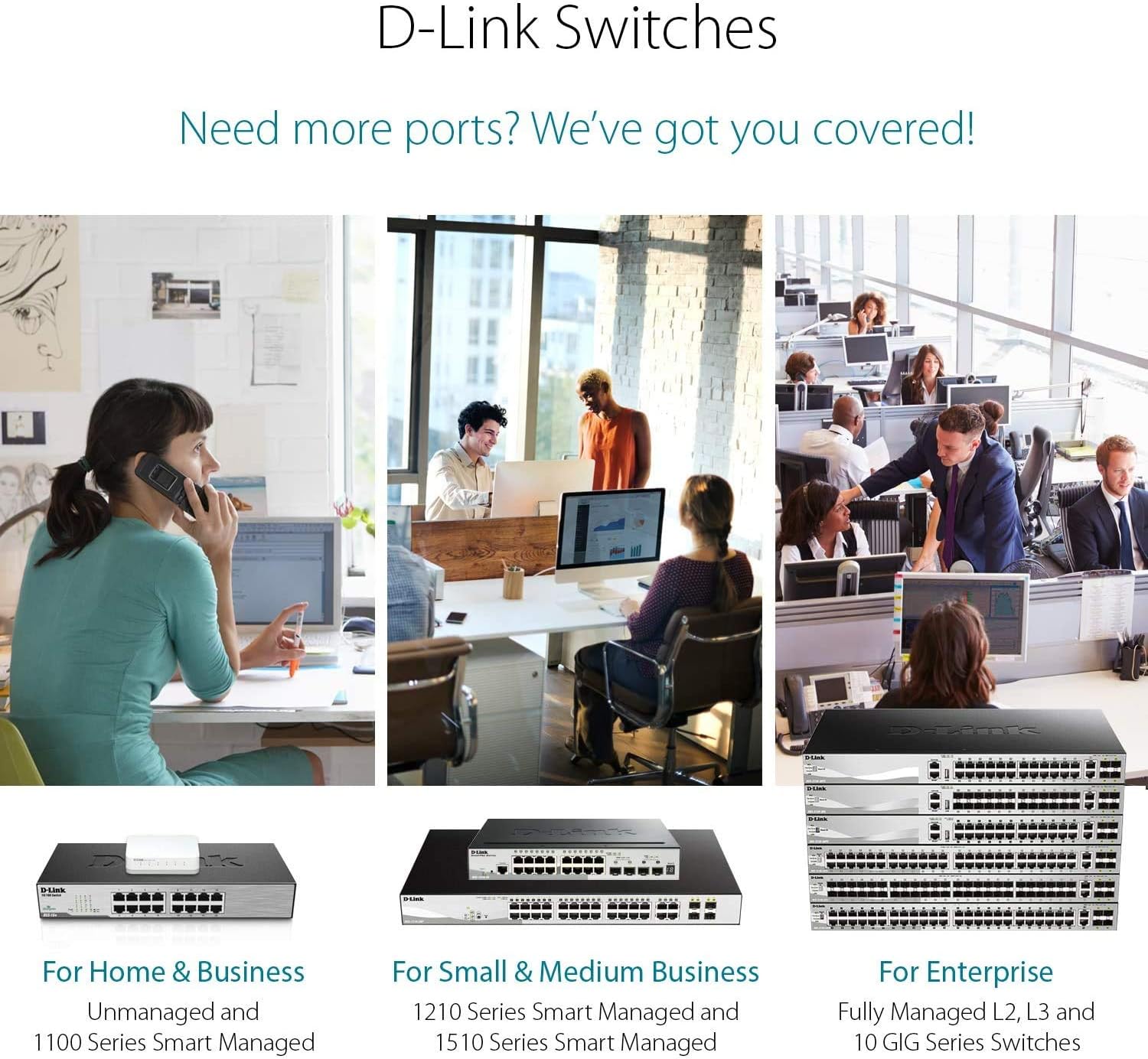 D-Link DGS-1016D 16-Port Green Ethernet Copper Gigabit Switch, Hub, Internet Splitter, Metal, Fanless, Plug and Play - UK Model, black DGS-1016D