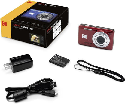 Fotocamera compatta Kodak FZ55 rood, Kodak PIXPRO FZ55 1/2.3" Appareil-photo compact 16 MP CMOS 4608 x 3456 pixels Rouge Red