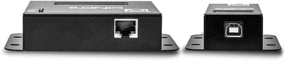 LINDY 50m 4 Port USB 2.0 Cat.5 Extender, USB over Ethernet Cat. 5/5e/6, 50m Extension for up to 4 USB devices like printer, keyboard, mouse, USB stick, Power Supply included, Windows, Mac, Linux