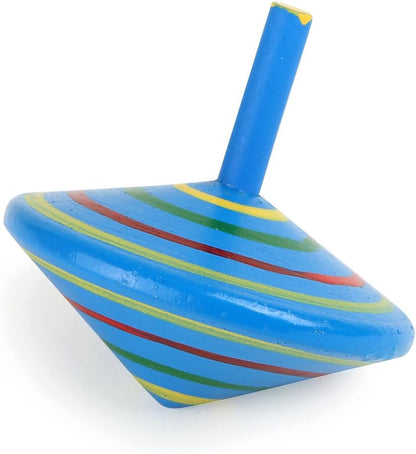 smalll foot Toy spinning top made of wood, set of 6 with colourful painting and various patterns, 1730