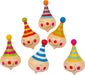 small foot 6138 Set of 6 spinning tops "Clown" made of wood, with clown faces, as a present or for birthdays, from 3 years old Spinning top clown