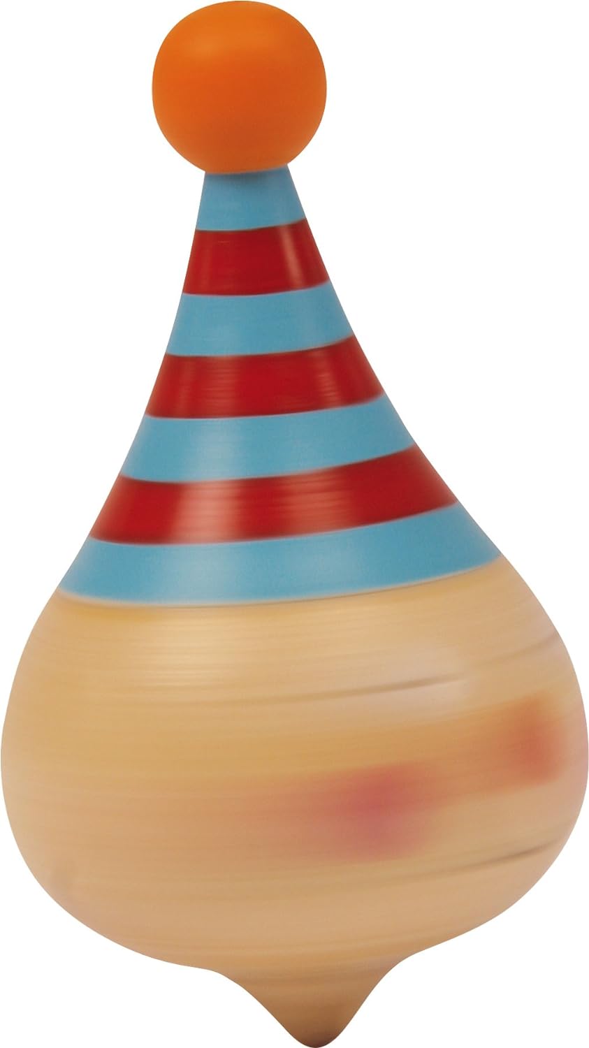 small foot 6138 Set of 6 spinning tops "Clown" made of wood, with clown faces, as a present or for birthdays, from 3 years old Spinning top clown