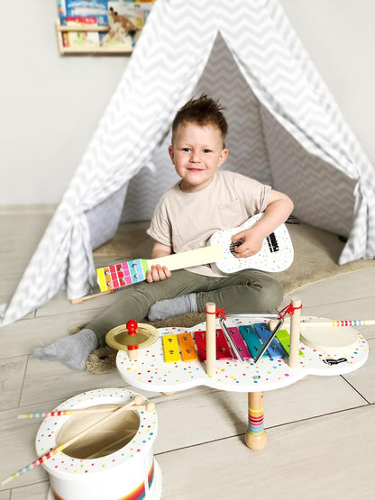 small foot 10382 "Sound" Guitar, musical instrument for young aspiring musicians, in a brightly coloured design
