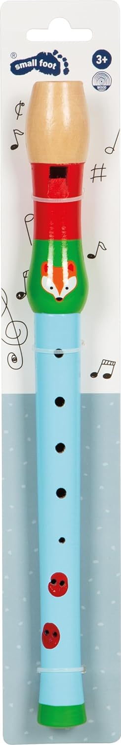Small Foot- Flauta Infantil, diseño Apto para niños, Hecha de Madera Resistente y Adecuada para Jugar, fomenta la Creatividad, Color Azul, Rojo, Verde (10722