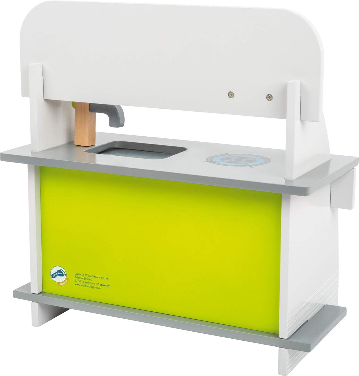 small foot 11158 Children's kitchen made of wood, with oven, rotary knobs, pot, pan and kitchen aid, from 3 years old Compact kitchen