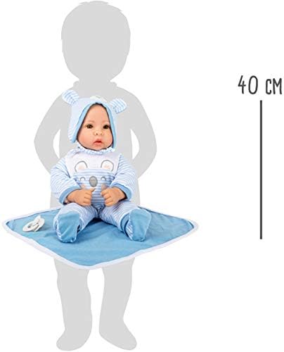Small Foot 11238 Doll Lucas incl. removable clothes, dummy, and soft cuddling blanket, role-playing toy Pink
