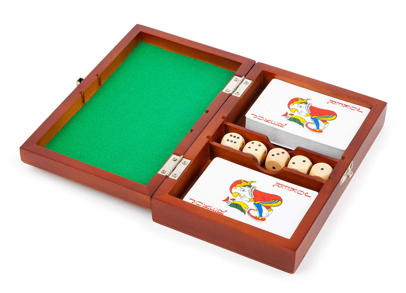 Small Foot Small Foot-11363, 2 Juegos de Cartas y 5 Dados, con Caja de Almacenamiento. MAU Juguetes, Multicolor (11363