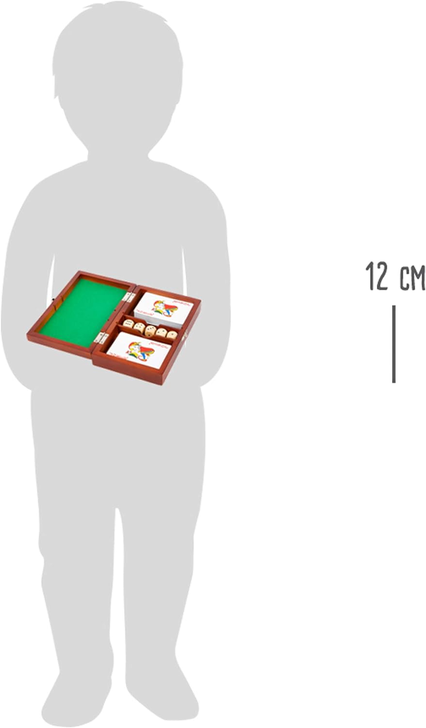 Small Foot Small Foot-11363, 2 Juegos de Cartas y 5 Dados, con Caja de Almacenamiento. MAU Juguetes, Multicolor (11363