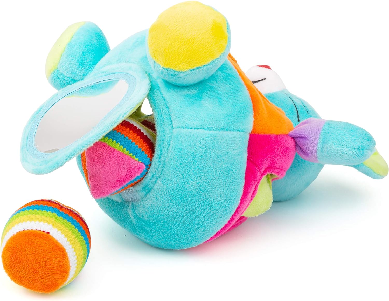 Small Foot 11419 Plush Shape-Fitting Mouse, Motor Activity Toy with Rattle and Noise Functions, Multicolored