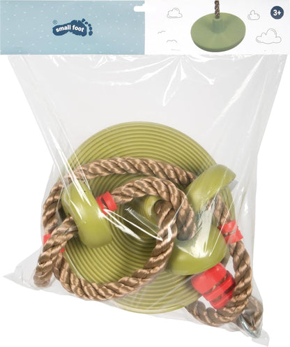 small foot 11878 2-in-1, Combination of a disc Swing and Climbing Rope, for Ages 3+ Years Toys, Green, Länge: ca. 190 cm, Ø ca. 30 cm Climbing swing