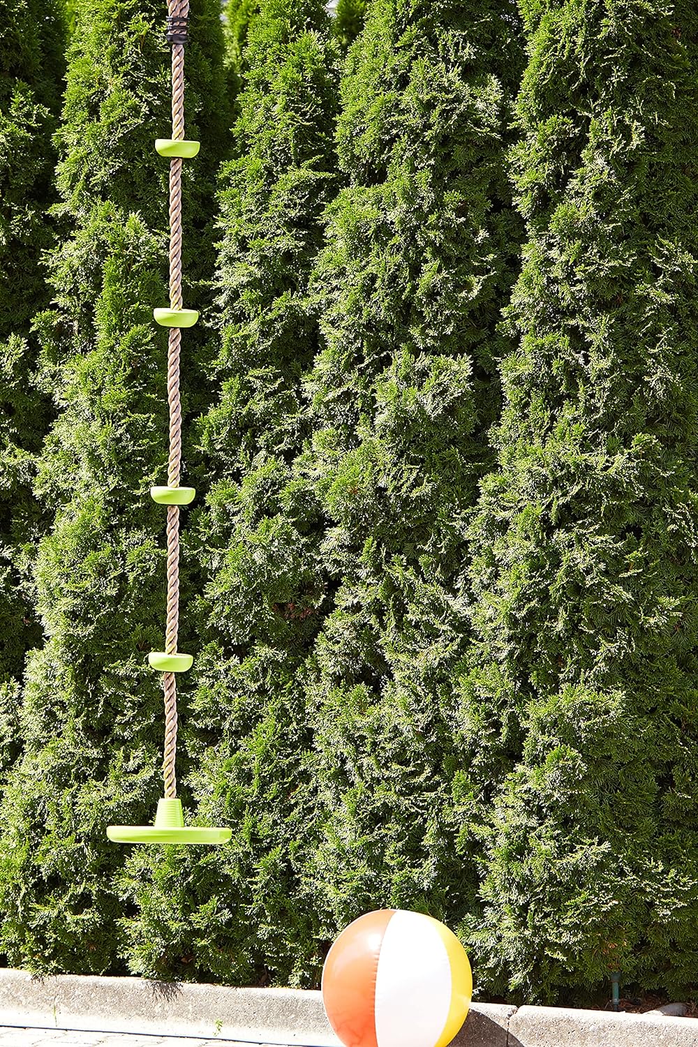 small foot 11878 2-in-1, Combination of a disc Swing and Climbing Rope, for Ages 3+ Years Toys, Green, Länge: ca. 190 cm, Ø ca. 30 cm Climbing swing