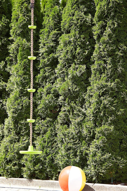 small foot 11878 2-in-1, Combination of a disc Swing and Climbing Rope, for Ages 3+ Years Toys, Green, Länge: ca. 190 cm, Ø ca. 30 cm Climbing swing