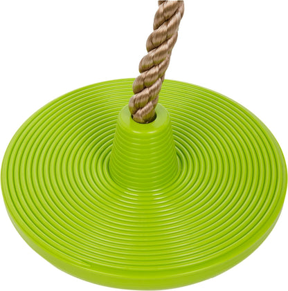 small foot 11878 2-in-1, Combination of a disc Swing and Climbing Rope, for Ages 3+ Years Toys, Green, Länge: ca. 190 cm, Ø ca. 30 cm Climbing swing