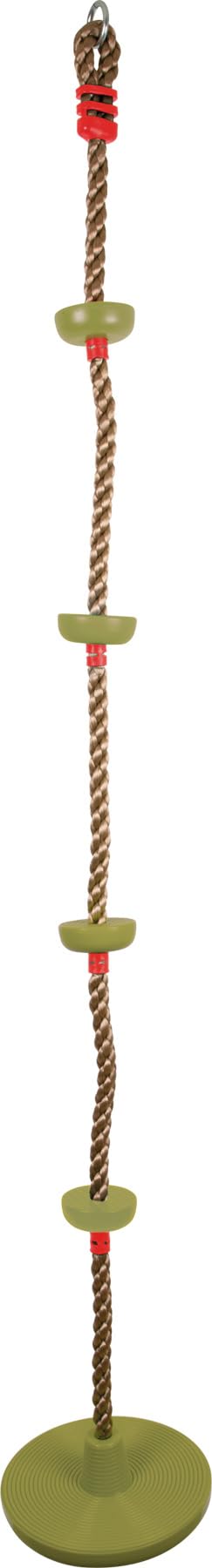 small foot 11878 2-in-1, Combination of a disc Swing and Climbing Rope, for Ages 3+ Years Toys, Green, Länge: ca. 190 cm, Ø ca. 30 cm Climbing swing