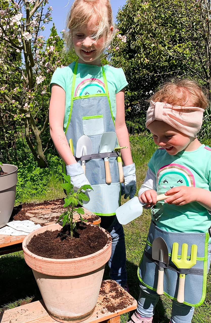 small foot 11882 Pouch with Gardening Tools made of wood & metal, w/adjustable belt strap, for kids aged 3+ years Toys, multicolor