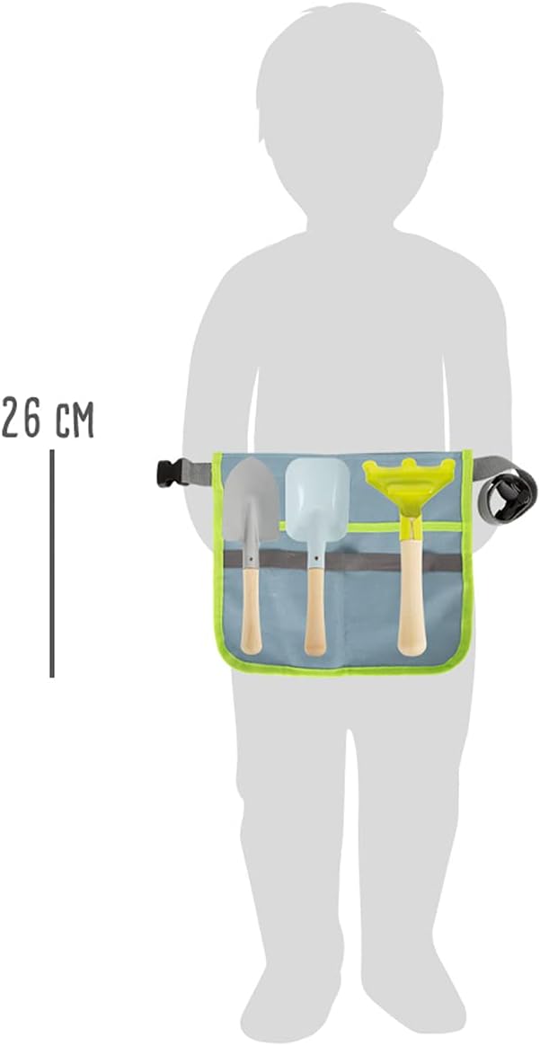 small foot 11882 Pouch with Gardening Tools made of wood & metal, w/adjustable belt strap, for kids aged 3+ years Toys, multicolor