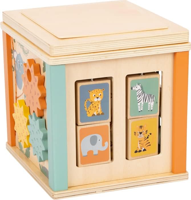 Small Foot Safari Wooden Educational Toy for Babies and Toddlers from 12 Months Item no. 11960, multicolored