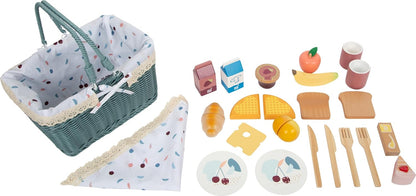 small foot Picnic Basket "tasty", accessories for play kitchens & stores, role-playing toy for kids aged 3+ years, 12325