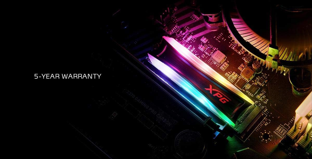 ADATA XPG S40G 1TB RGB M.2 Internal Solid State Drive Gaming-SSD Hard Disk, black, AS40G-1TT-C