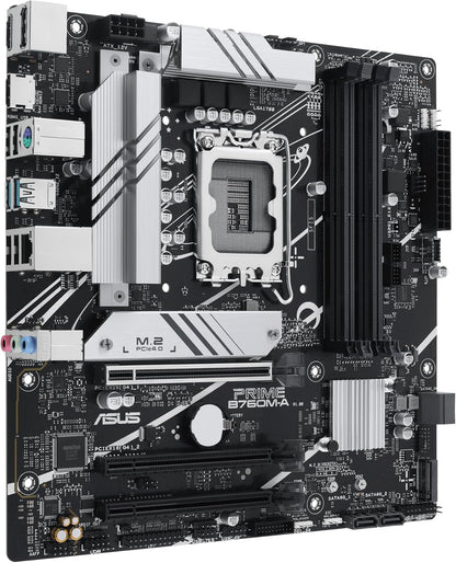 ASUS PRIME B760M-A-CSM Business Motherboard Socket Intel LGA 1700 (Intel B760, mATX, DDR5 Memory, 2x PCIe 4.0 M.2, Aura Sync