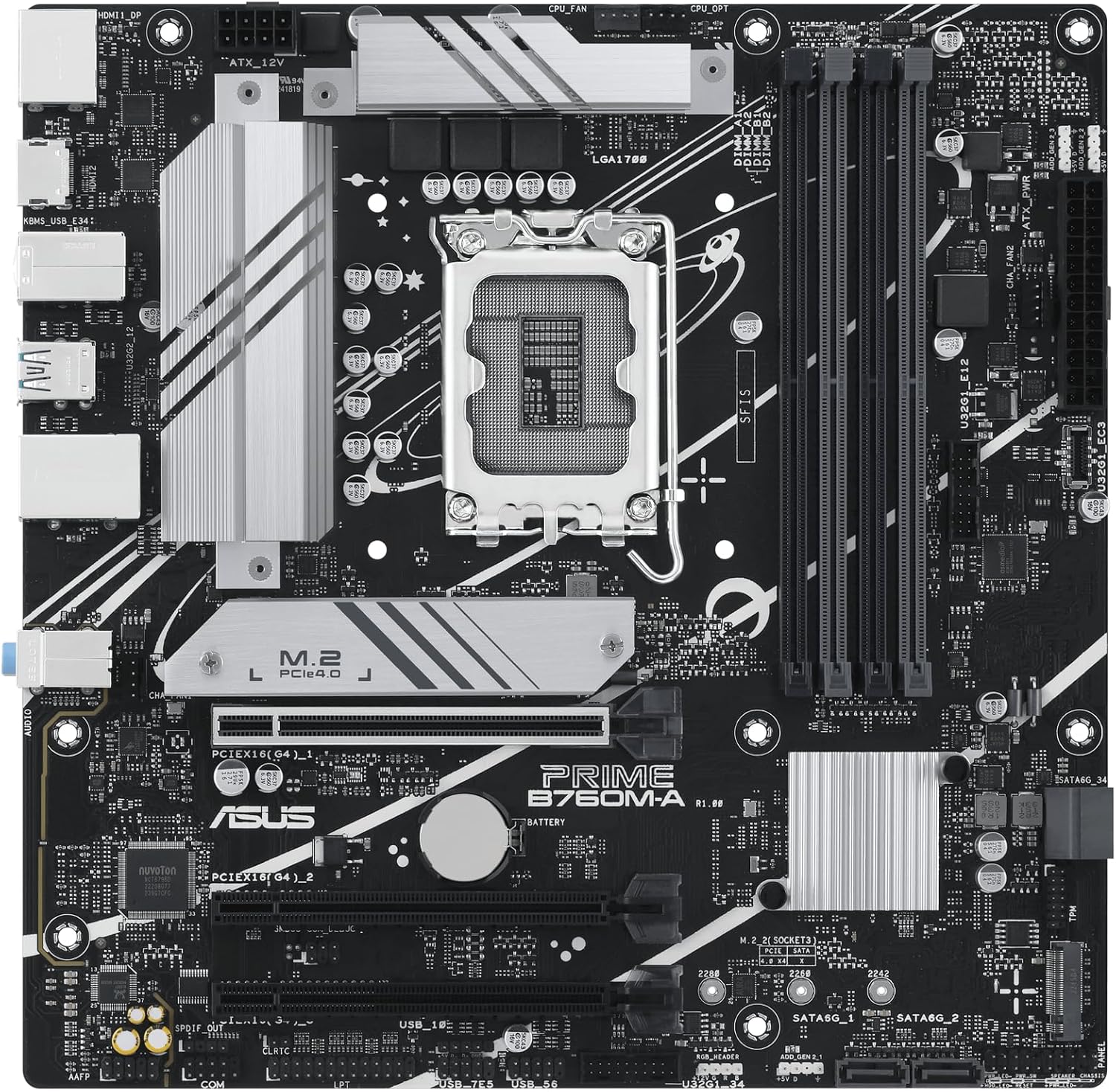 ASUS PRIME B760M-A-CSM Business Motherboard Socket Intel LGA 1700 (Intel B760, mATX, DDR5 Memory, 2x PCIe 4.0 M.2, Aura Sync