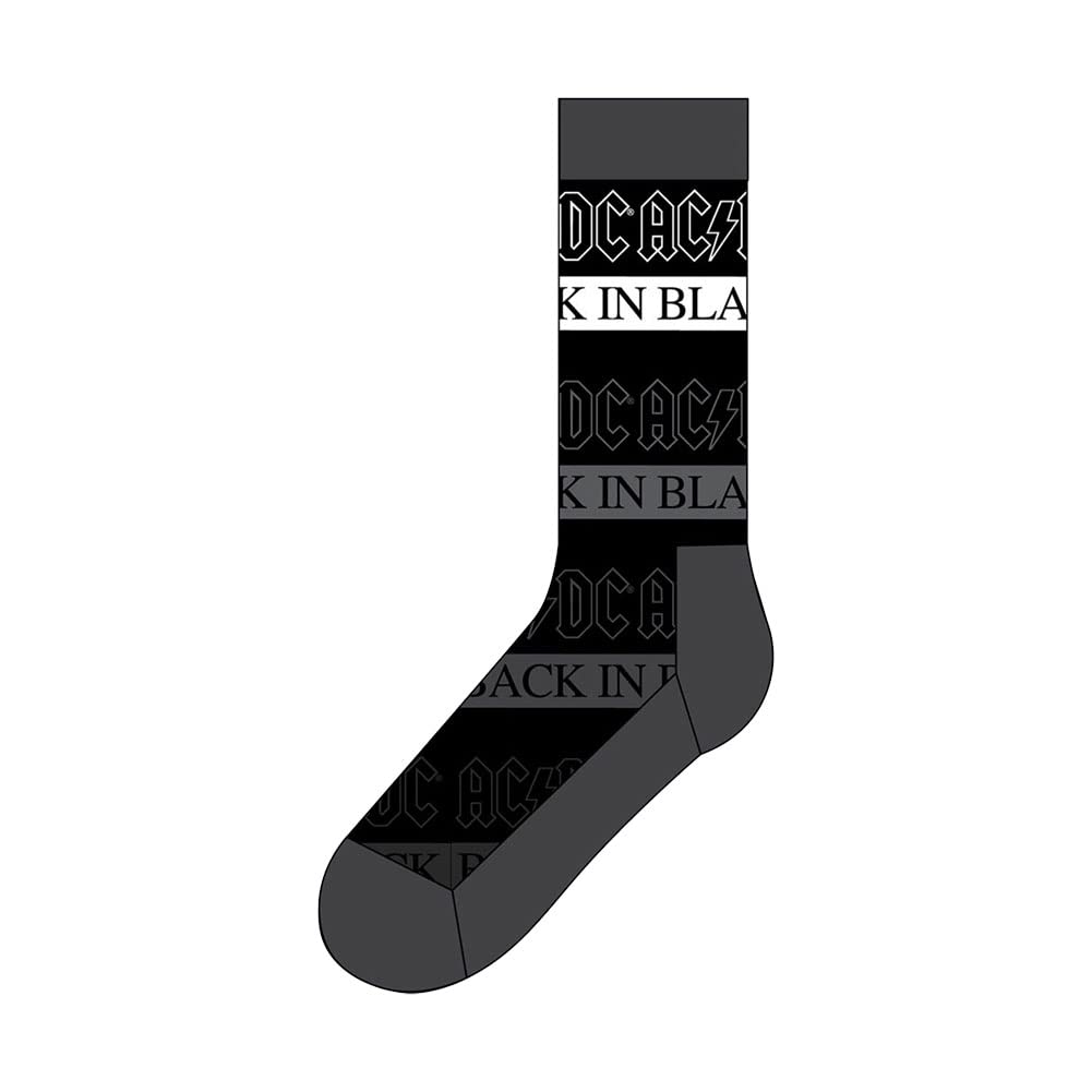 AC/DC Back In Black (US Men's Shoe Size 8-12) Socks Black