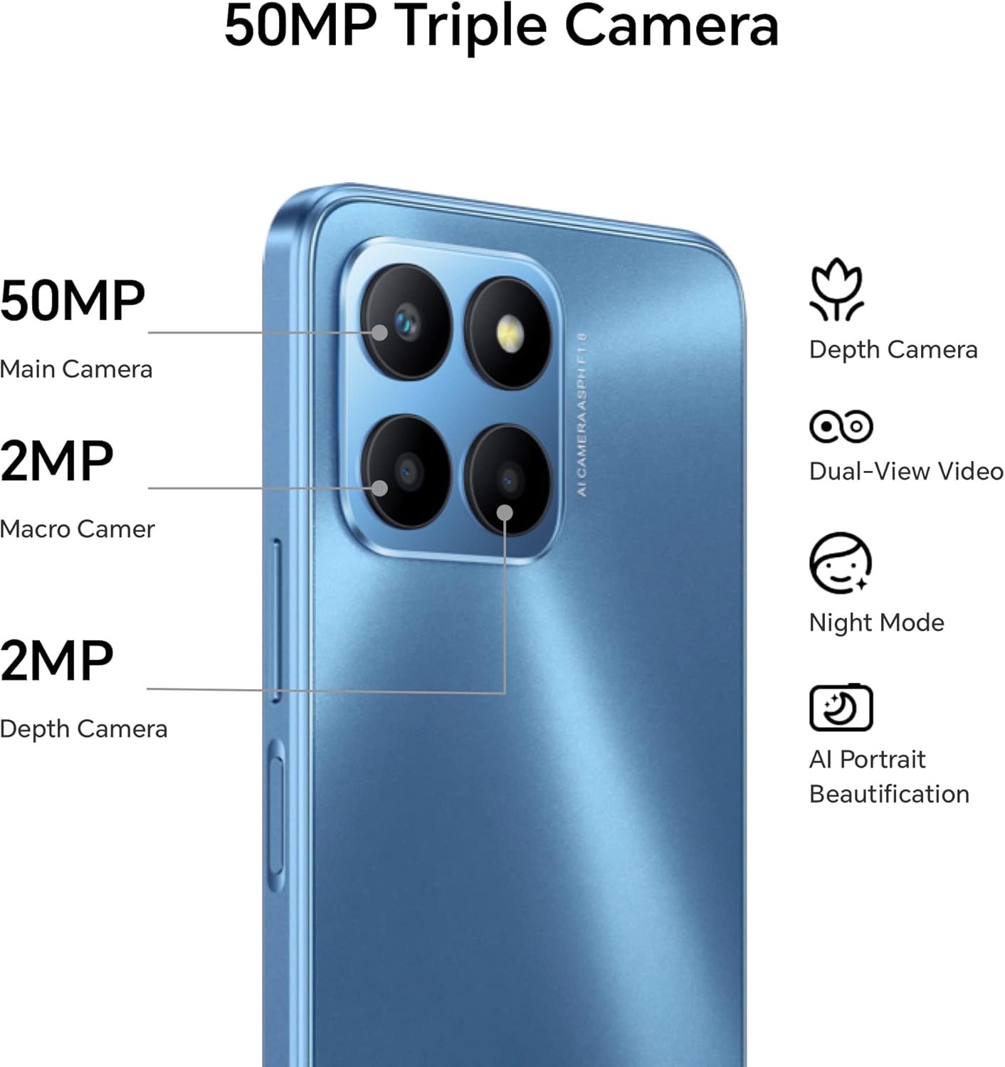 HONOR 70 Lite, Smartphone 5G, 4GB+128GB, 6,5” 90Hz FullView Display, 5000 mAh, Android 12, Dual SIM