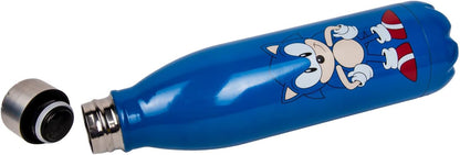 Sonic The Hedgehog Water Bottle, 500ml Capacity Metal Double Walled Drinks Bottle, Officially Licensed Sonic The Hedgehog Merchandise