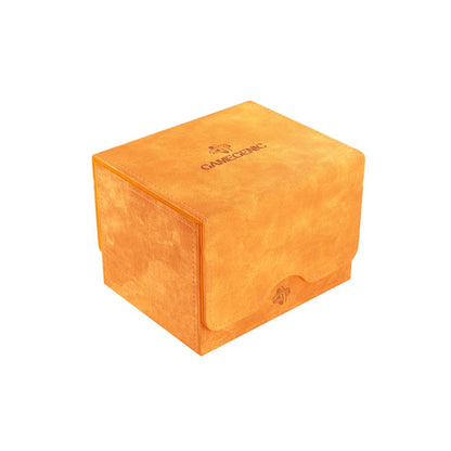 Sidekick 100+ XL Convertible Deck Box | Sideloading Card Storage Box with Removable Cover | Holds 100 Double-Sleeved Cards in Extra Thick Inner Card Sleeves | Orange Color | Made by Gamegenic