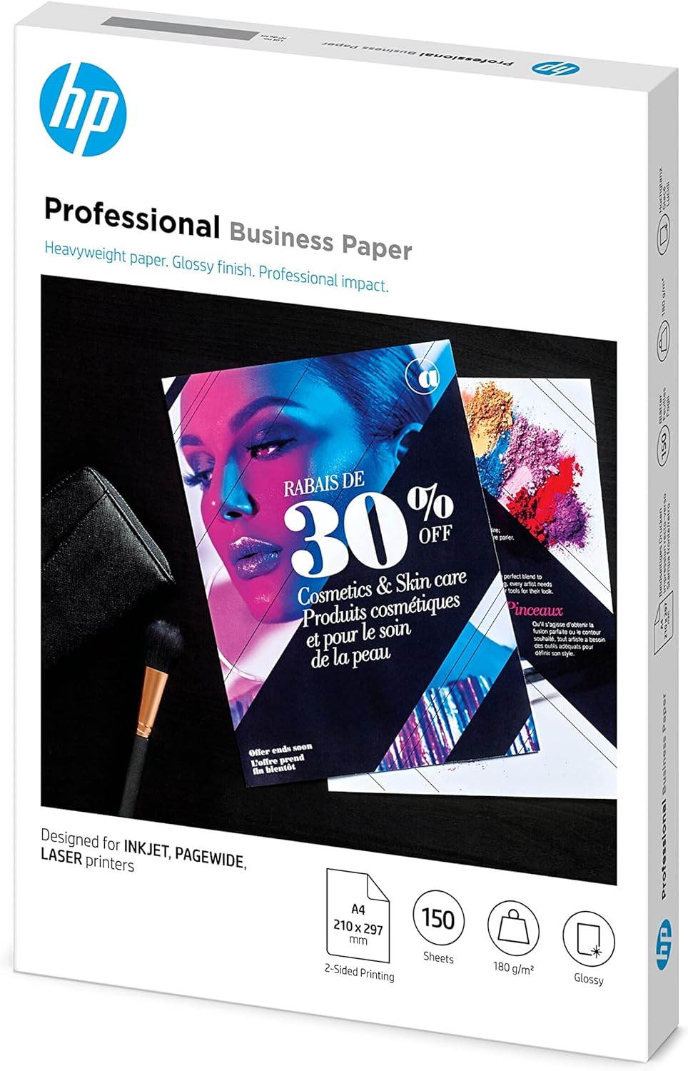HP 3VK91A Inkjet and Laser Professional Glossy Business Paper, A4, 180gsm, 150 sheets