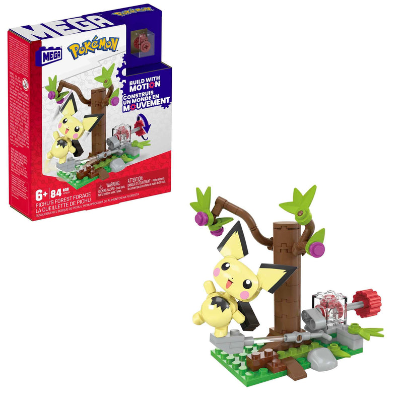 MEGA Pokémon - La Foresta di Pichu, Set Adventure Builder con 84 Pezzi da Costruire e Sistema Mattoncino Movimento, 1 Personaggio Pichu Incluso, Giocattolo per Bambini, 6+ Anni, HPB59