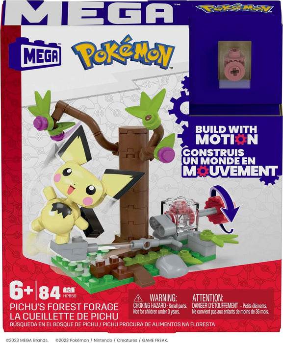 MEGA Pokémon - La Foresta di Pichu, Set Adventure Builder con 84 Pezzi da Costruire e Sistema Mattoncino Movimento, 1 Personaggio Pichu Incluso, Giocattolo per Bambini, 6+ Anni, HPB59