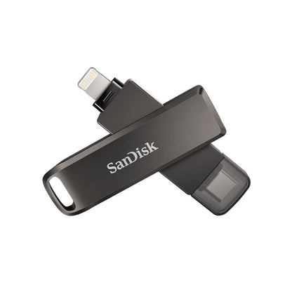 SanDisk 256GB iXpand Flash Drive Luxe with Lightning and USB-C connectors, for iPhone/iPad, Android devices, PC and Mac 256GB Swivel Style Luxe