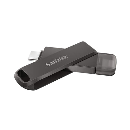 SanDisk 256GB iXpand Flash Drive Luxe with Lightning and USB-C connectors, for iPhone/iPad, Android devices, PC and Mac 256GB Swivel Style Luxe