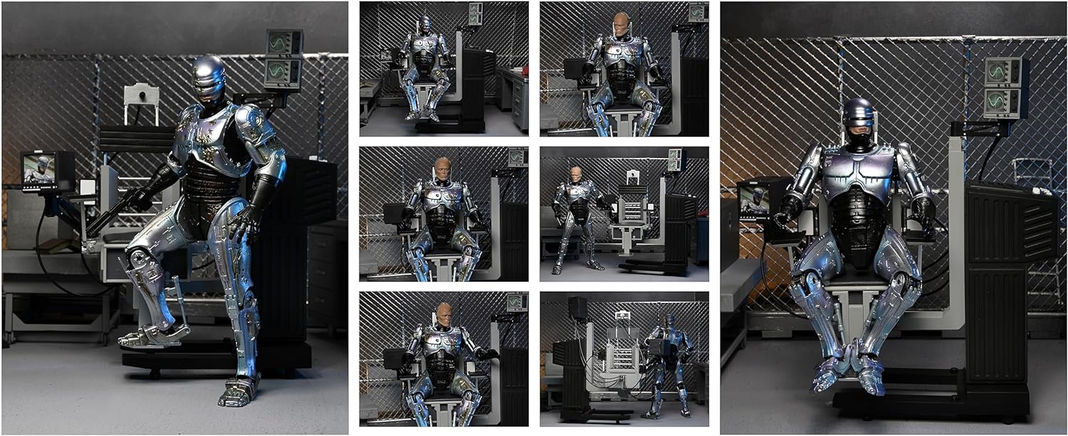 NECA- Ultimate Robocop Battle Damaged W/Chair Estatuas, Multicolor (81787