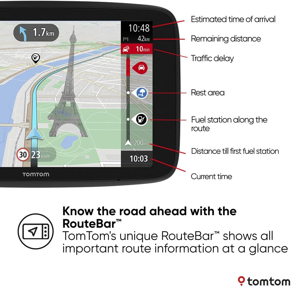 TomTom Car Sat Nav GO Navigator (6 inch, real-time traffic information and Speed Cam Alert Trial, World Maps, Updates via WiFi) 6 inches